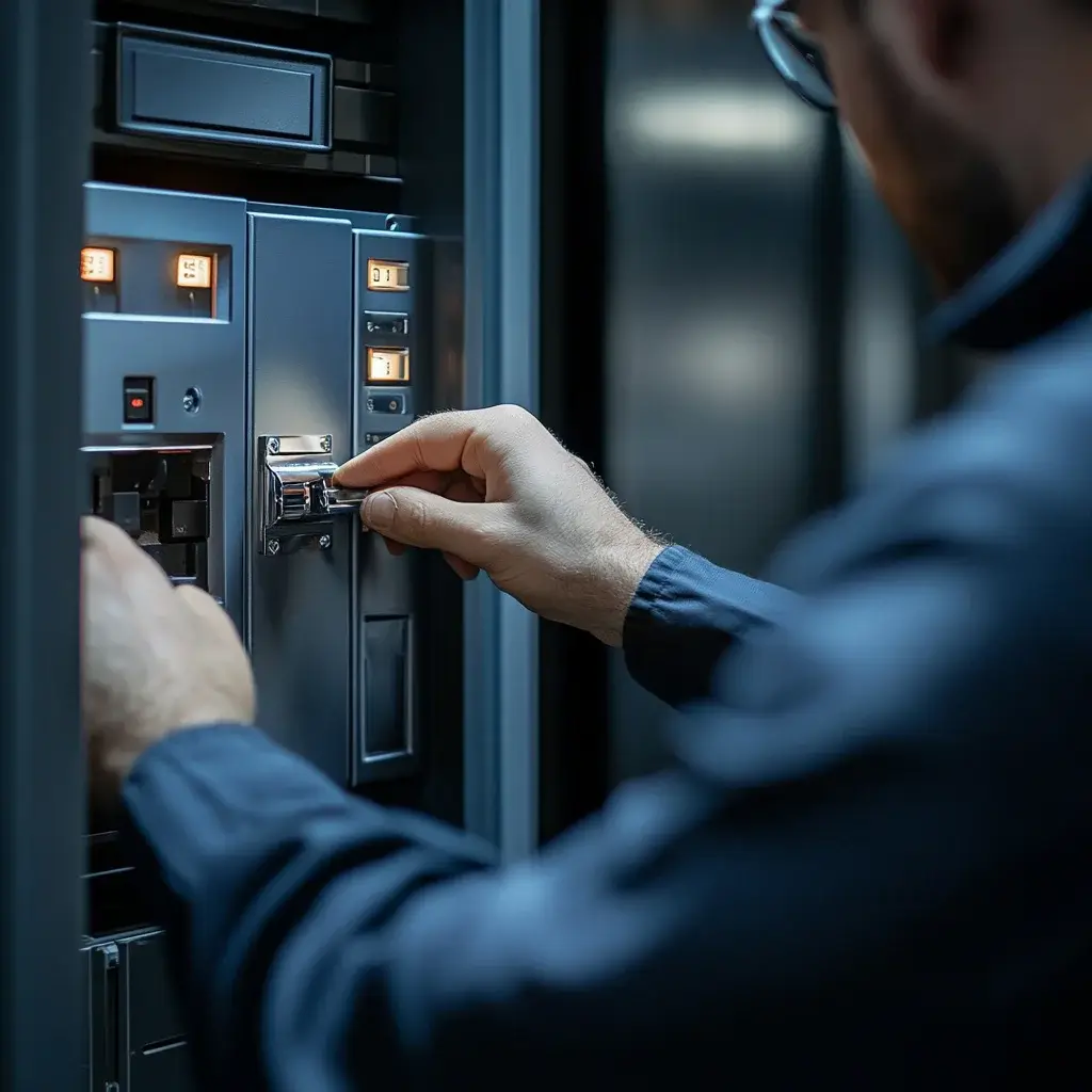 Der Schlosser von Schlüsseldienst Düsseldorf repariert den Tresor